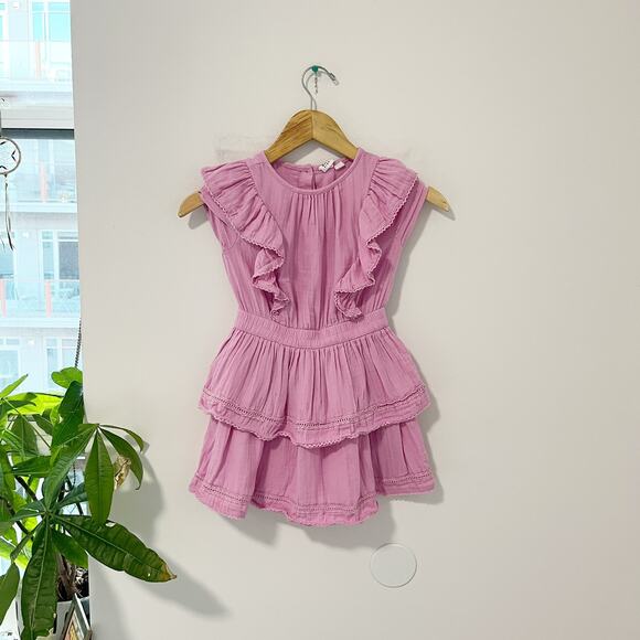 Gap Girl's Purple Ruffle Mini Dress Size Small - Picture 1 of 6